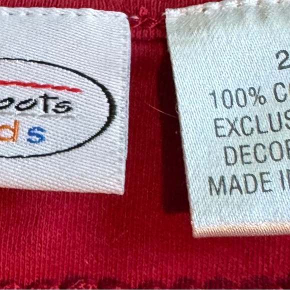 Talbots Red Long Sleeve Kids Tee with Sleigh and Bear Design Girls 2 XMAS - Picture 3 of 4